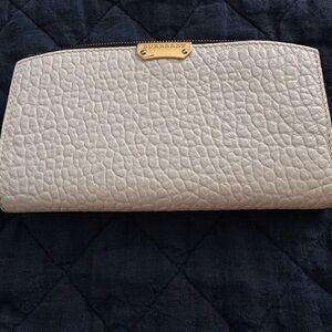 Burberry Leather Zip Ivory Wallet - Incl COA